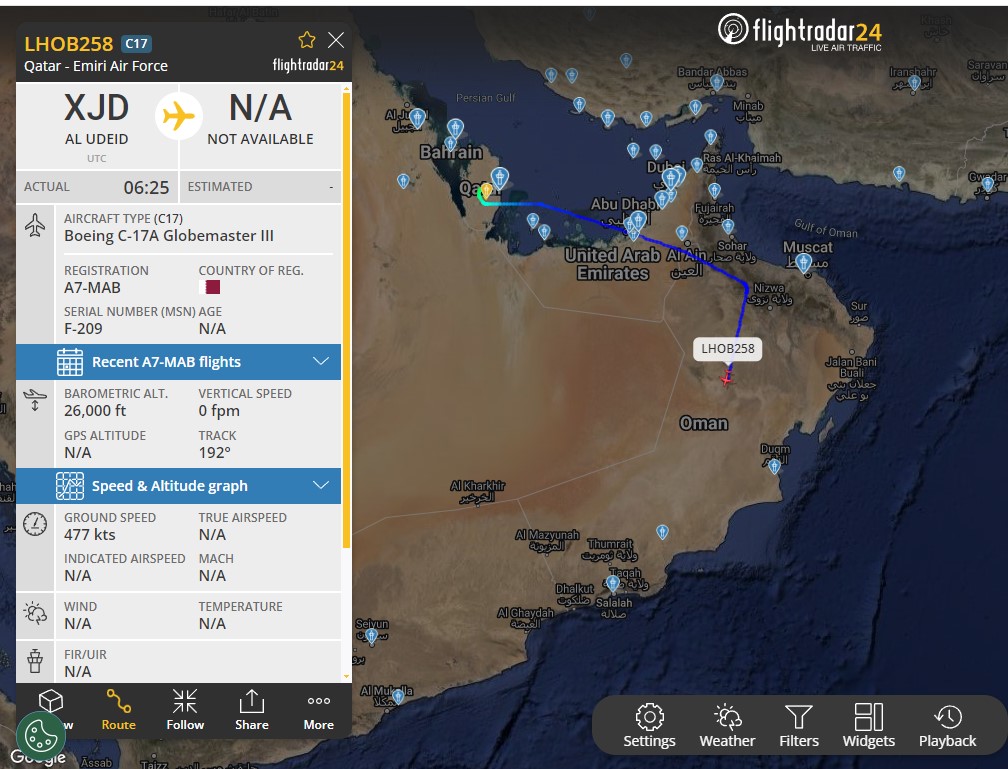 Two #Qatar AF C17A #LHOB257 &amp; #LHOB258 heading toward #Moqdisho #Somalia
#Windhoek final destination?