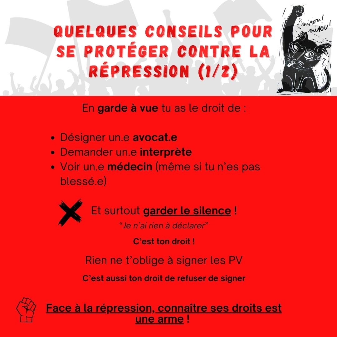 Paris_luttes's tweet photo. Legal Team Paris // Manifs du 15 juin contre l'extrême droite
En cas d’interpellation, retenez le nom d’un·e des avocat·es suivant : Lisa Giraud, Raphaël Kempf, Servane Meyniard du Barreau de Paris, Camille Vannier du barreau de Bobigny.
#15juin https://t.co/EFzZtWJ6jj