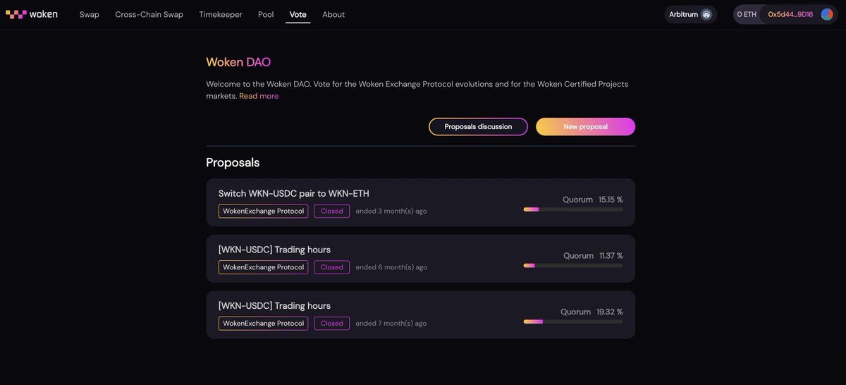 WokenExchange's tweet photo. Did you know our #DAO is powered by Snapshot and fully integrated into our UI through their API?

Read more: https://t.co/UwuL3SG0eY

$WKN #arbitrum #bsc https://t.co/TjAgbfszgo