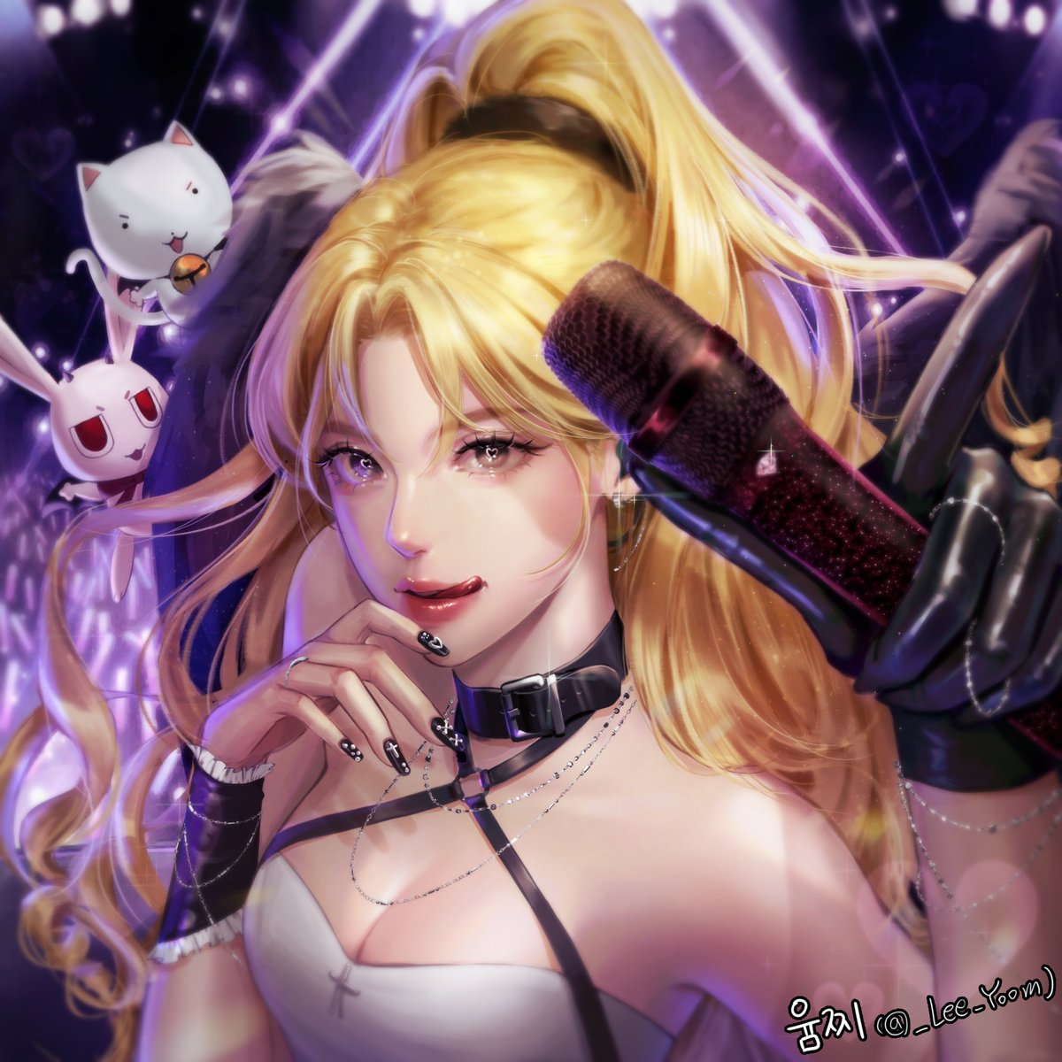 #콕카스_흑화_합작

 달빛천사의 ‘풀문’으로 참여합니다😊
   
    “외로우면 내 노래나 들어!🎤🎵”