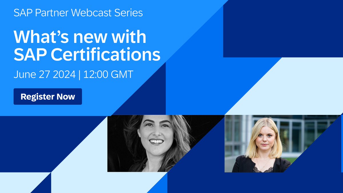 BGuichane's tweet photo. Are you ready to take your career to the next level with SAP Certification? Join us on June 27th for a detailed session on the latest changes and updates to the certification process.

Register now to save your spot: https://t.co/bqXfdv76rg https://t.co/CJu9IDnnz7