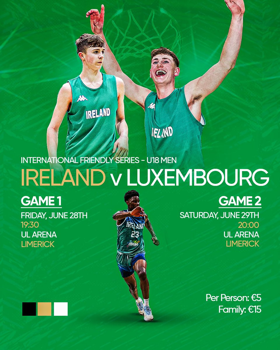 BballIrl's tweet photo. Luxembourg are coming to Limerick in ✌️ weeks! 

FIBA Youth EuroBasket prep loading ⏳

#Greenmeansgo ☘️ | #IrishBasketball https://t.co/cY4rspm8p8
