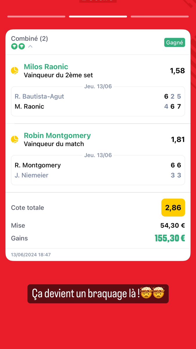 2550€ de gains en 2 semaines