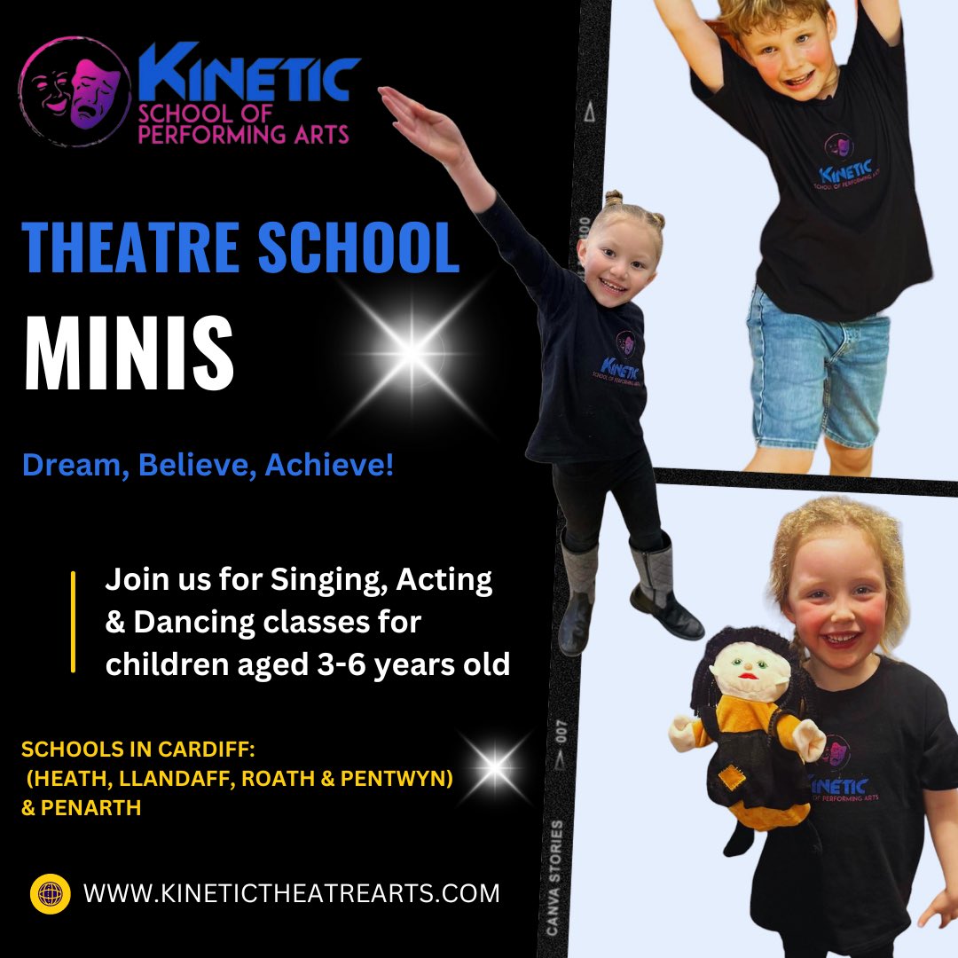 Kinetic_Theatre's tweet photo. HAPPY FRIYAY! 

Our Fri PM School runs at Bishop of Llandaff School 5-8pm (Ages 6-18) &amp; 5-6:30pm (Ages 3-6)

We are enrolling NEW students now for SEPT (limited spaces) if you want to join Cardiff’s leading Theatre School register here for a Trial ⬇️ https://t.co/vnJQtNxdle https://t.co/Qf3buS2xDh