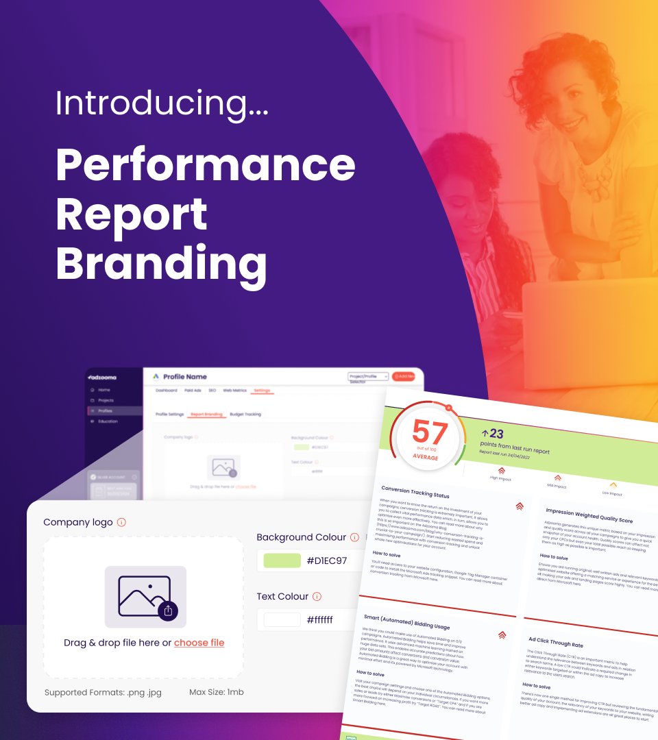 🚨 Say goodbye to generic reports with Adzooma's new Performance Report Branding feature! 

Create polished, professional, and personalized reports that reflect your unique brand and your clients', showcase your data beautifully

 Find out more  zurl.co/9pBK !