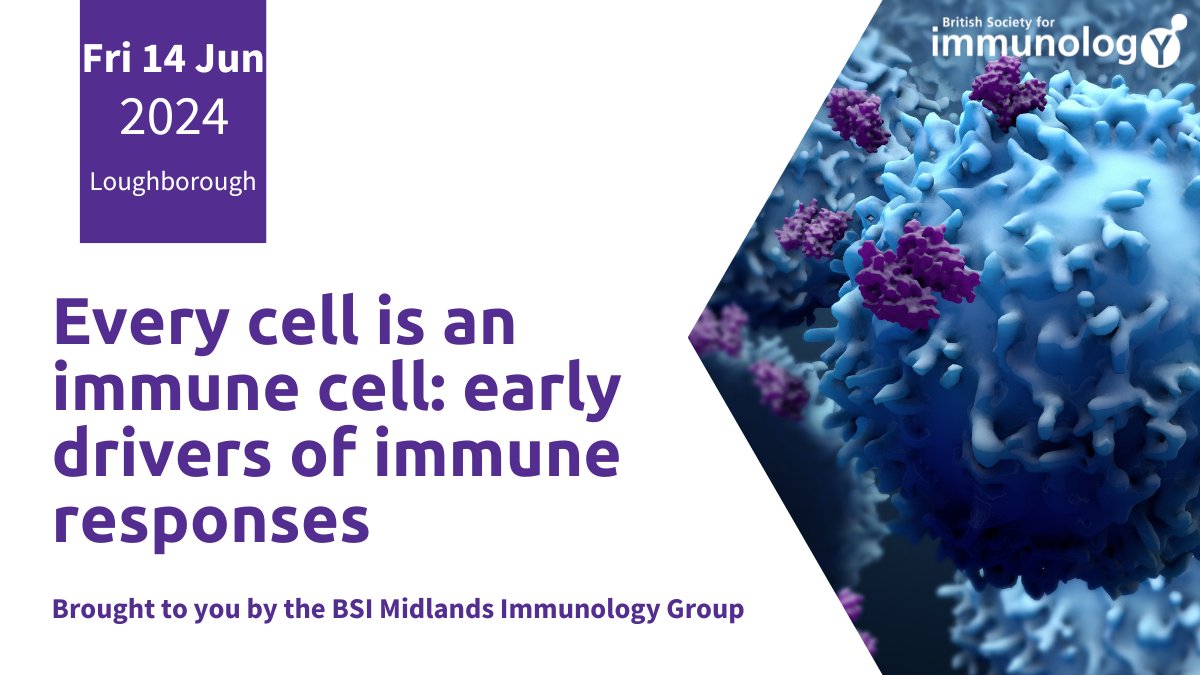 bsicongress's tweet image. Today is @BSI_Midlands&apos; annual symposium ⭐

Welcome to everyone attending 👋 We&apos;re excited to hear from many fantastic speakers &amp;amp; for plenty of insightful discussions!

Share your highlights using #BSIMidlands24 &amp;amp; #EveryCellIsAnImmuneCell! Find out more 👉bit.ly/3Rqs14s