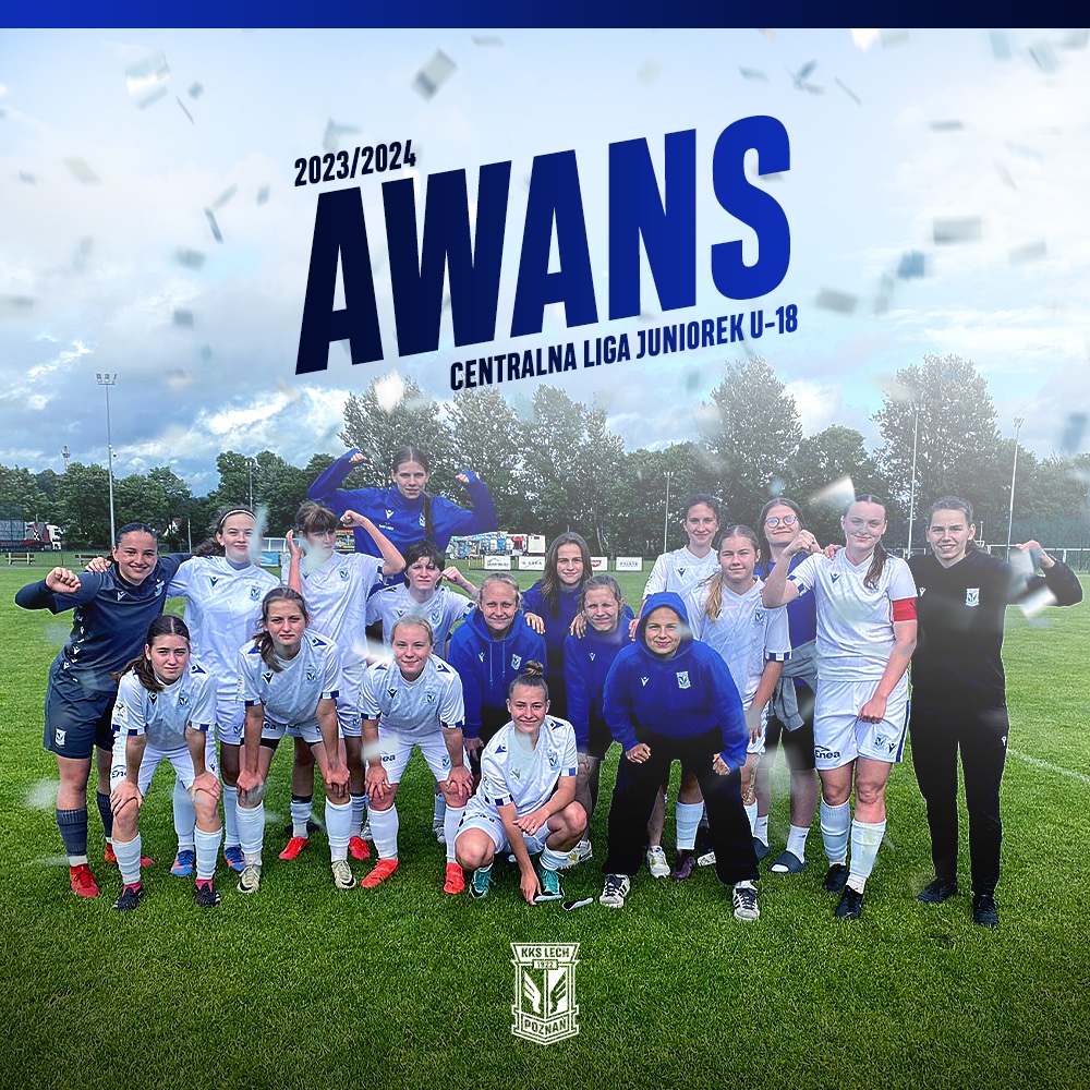 Już możemy to napisać 𝐎𝐅𝐈𝐂𝐉𝐀𝐋𝐍𝐈𝐄 ‼️ Kolejorz w nowym sezonie będzie obecny w juniorskich rozgrywkach kobiecych 🥳 

Gratulacje dla całej 🔵⚪️ ekipy za 𝐀𝐖𝐀𝐍𝐒 do Centralnej Ligi Juniorek!