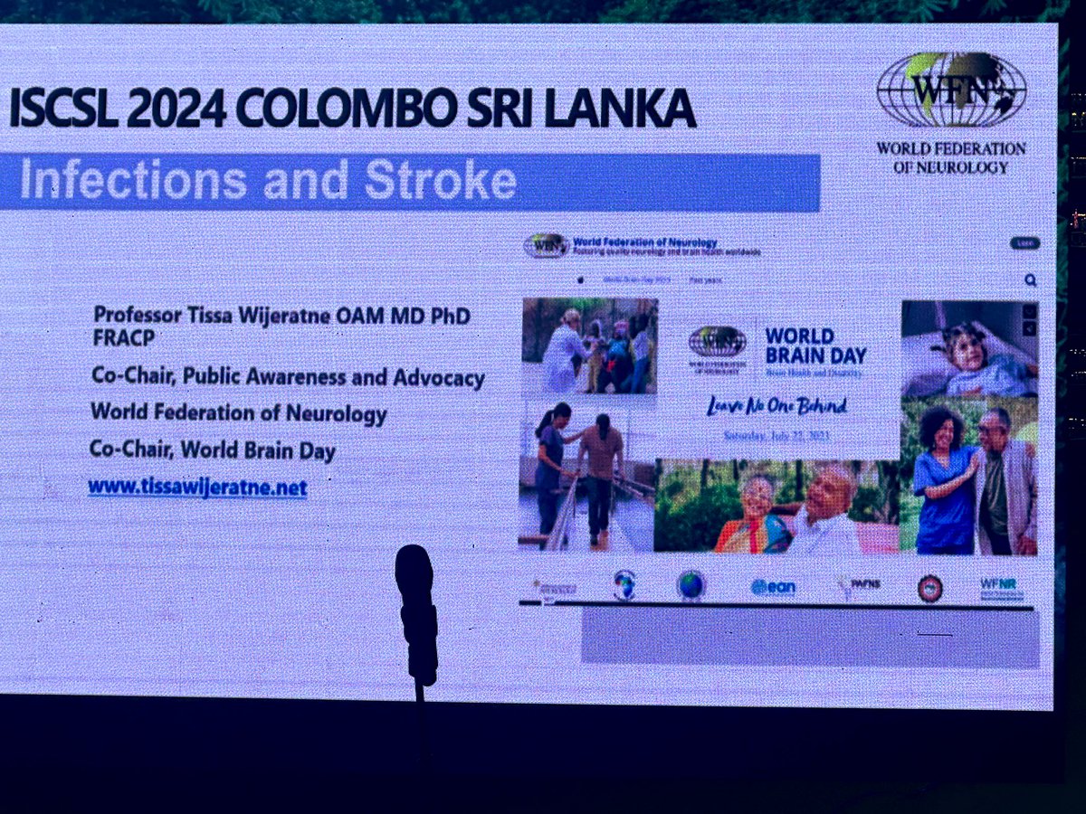 Tamra Ranasinghe, MBBS, FAHA (@tamrar1) on Twitter photo “System biology approach is needs in stroke medicine” fascinating talk by <a href="/combatstrokeSL/">Professor Tissa Wijeratne OAM MD PhD</a> on infection & stroke 🧠 <a href="/asn_lk/">Association of Sri Lankan Neurologists</a> <a href="/asnSLJoN/">Sri Lanka Journal of Neurology</a> #ISCSL2024 “System biology approach is needs in stroke medicine” fascinating talk by <a href="/combatstrokeSL/">Professor Tissa Wijeratne OAM MD PhD</a> on infection & stroke 🧠 <a href="/asn_lk/">Association of Sri Lankan Neurologists</a> <a href="/asnSLJoN/">Sri Lanka Journal of Neurology</a> #ISCSL2024