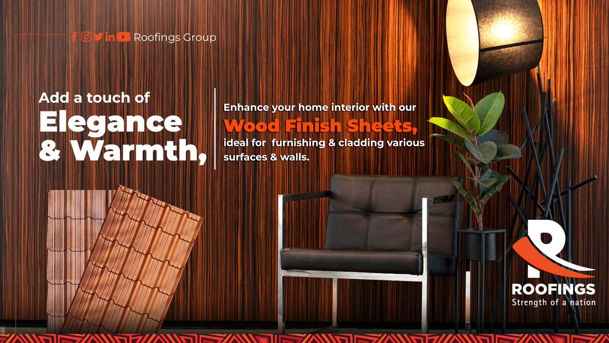 RoofingsGroupUG's tweet photo. Looking to spice up your home interior? Our Wood Finish Sheets are perfect for furnishing and cladding various surfaces and walls, adding a touch of elegance and warmth. call us on toll free number 0800240100 for more details. #StrengthofaNation https://t.co/UkFssHxLin