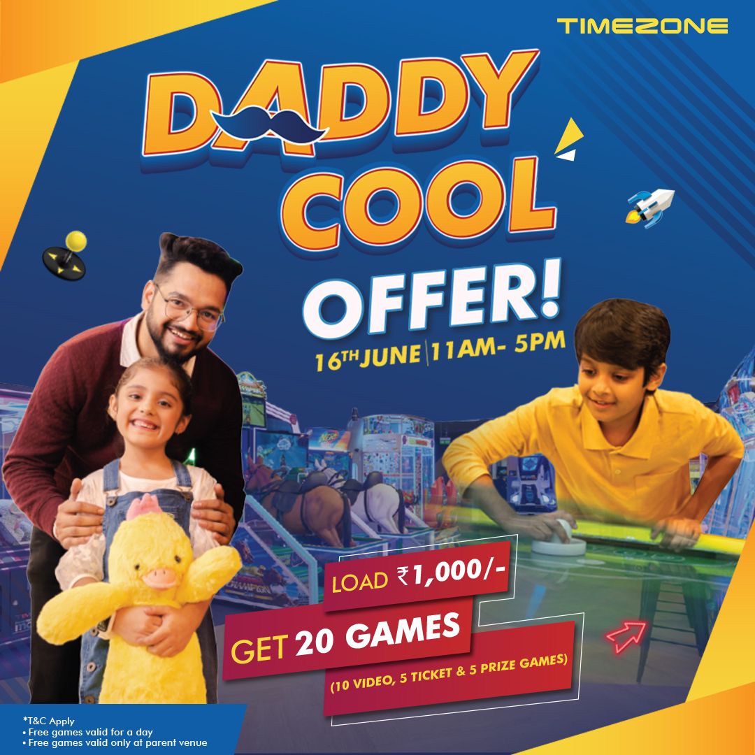 nasikcitycentre's tweet image. Level up your Father's Day with the ultimate bonding experience!Bring your Dad to Timezone for fun, games, and memories that will last a lifetime. 🎮👾

#FathersDayFun #ArcadeAdventure #CityCentreMallNashik #nashik #nashikcity #nashikkar #nashikkar