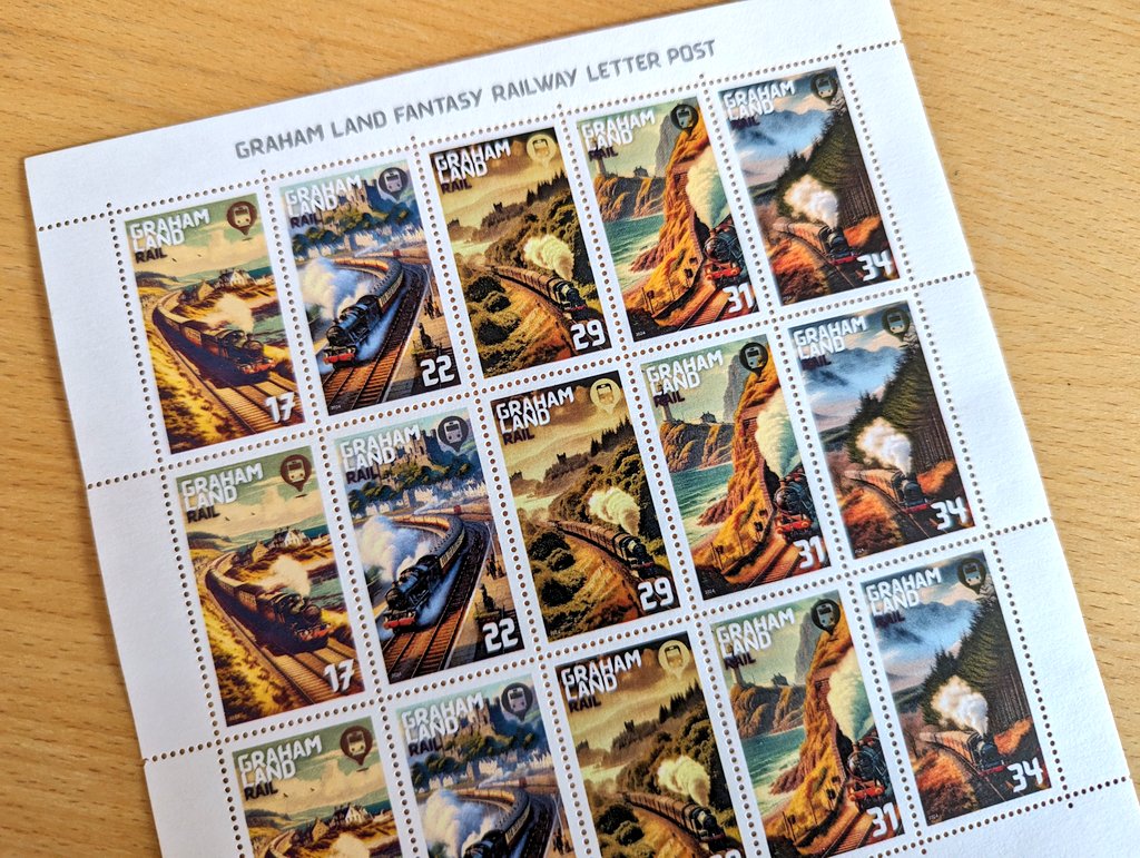 Our next set of Graham Land Cinderella stamps will be appearing in our shop - and cancelled on the back of customer orders - very soon! 🚂 #philately #stamps #cinderellastamps