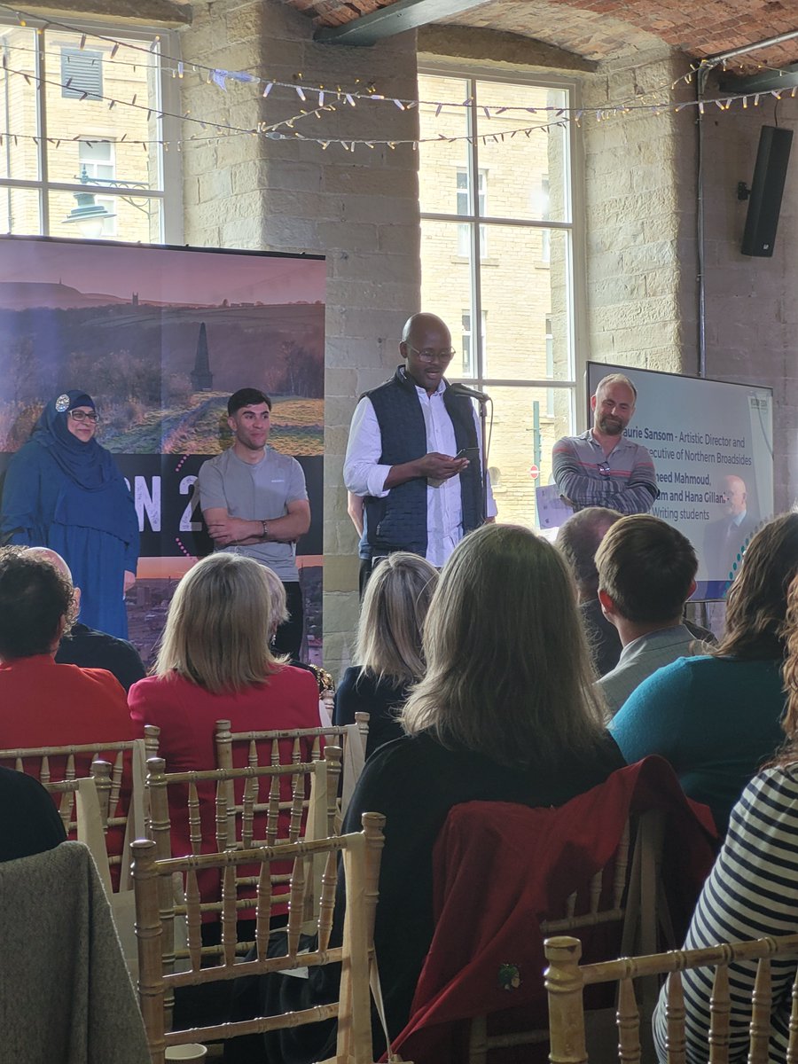 Wonderful to see students from <a href="/infostaugs/">St. Augustine's Centre 🧡</a> &amp; <a href="/NBroadsides/">Northern Broadsides Theatre Company</a> perform their creative writing pieces yesterday at the #WeAreCalderdale event, celebrating 50 years of Calderdale! #theatre #creativewriting #community #culturedale