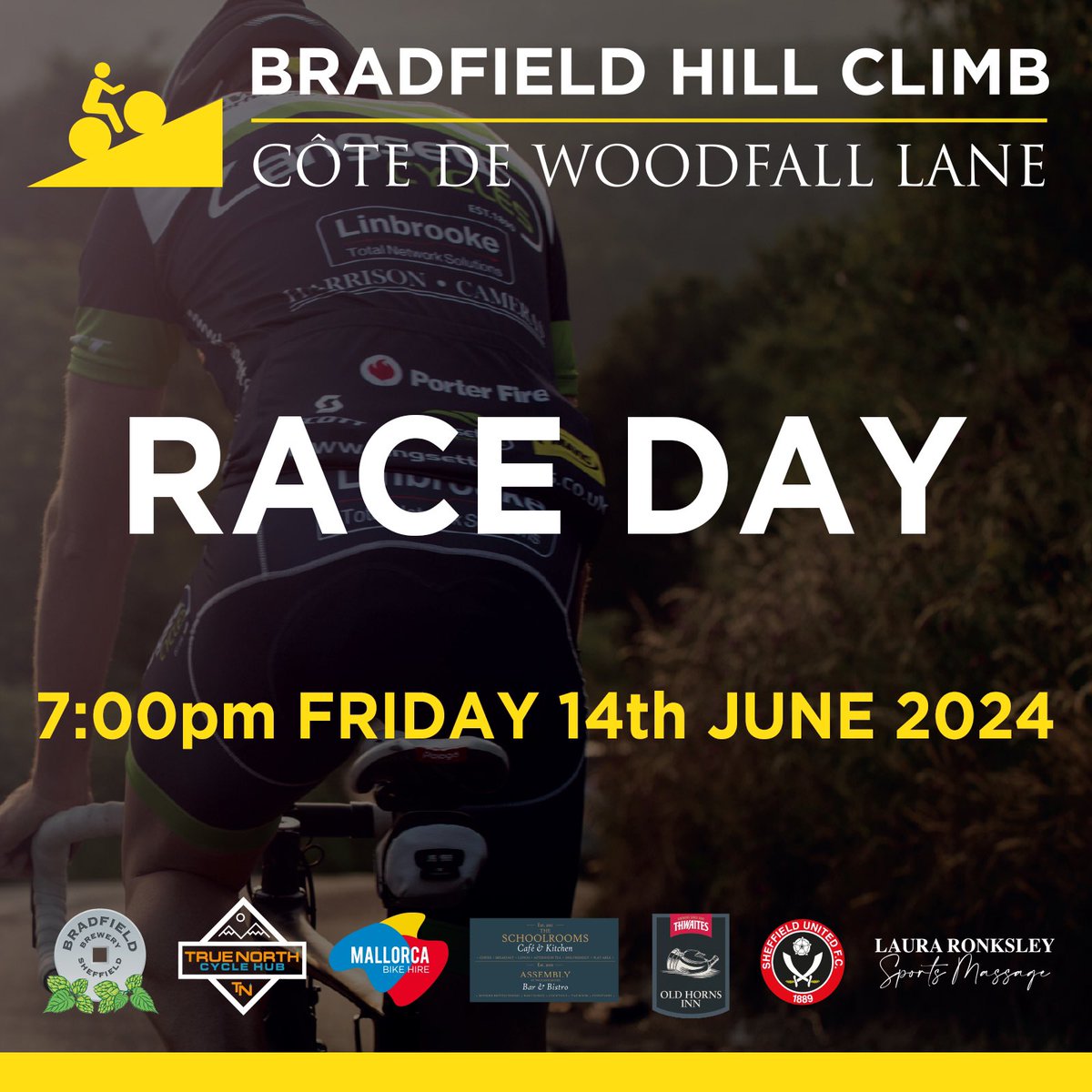 It’s race day. We have 51 heroic riders tackling Woodfall Lane tonight. Come and see them battle against the gradients and gravity to earn some fantastic prizes. As always we have some amazing local support. Race info here: sheffrec.cc/bradfield-hill…