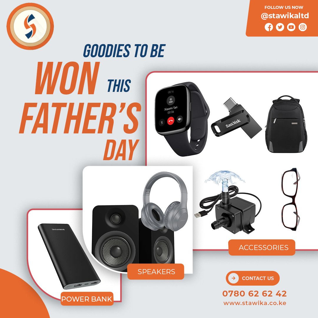 stawikaltd's tweet image. Stand a chance to win goodies this Father&apos;s Day by sharing, liking, and following our X page.

Also, register on our USSD *872# or our web application by following the online link : 
lender.stawika.co.ke/app

#Stawika
#Nimestawika