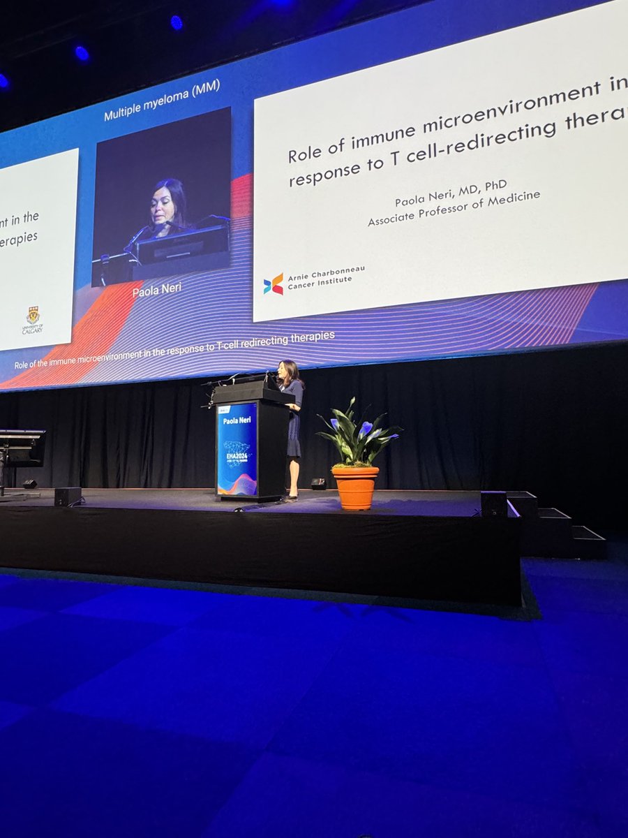 Dr Paola Neri presenting on immune deregulation in myeloma educational session @EHA2024 #EHA2024 #msmm