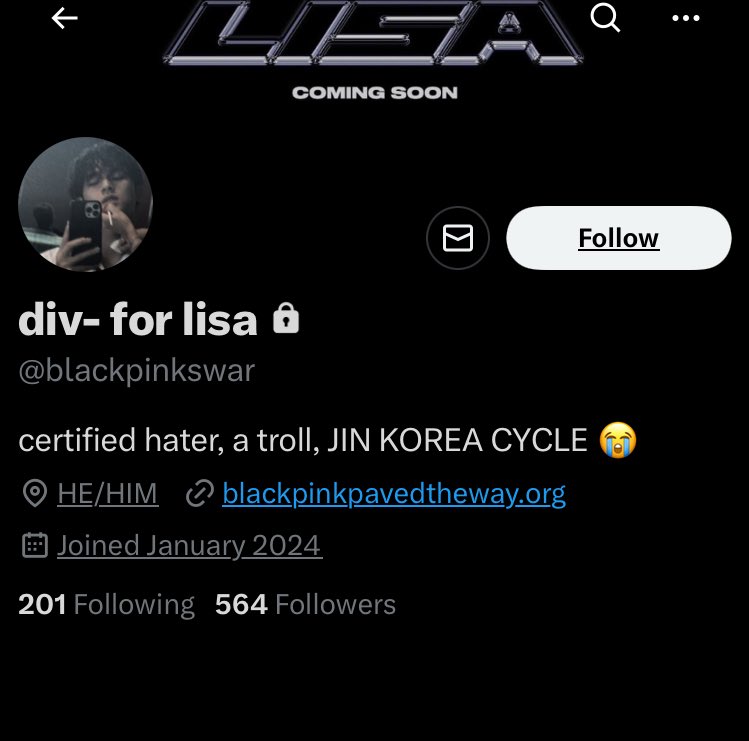 bgtangaggedme's tweet photo. @/Blackpinkswar also the admin of the @/protectblackpink acc trending weird tags about successfully men on twitter while looking like something only a mother could love. https://t.co/XwJyLWsK2u
