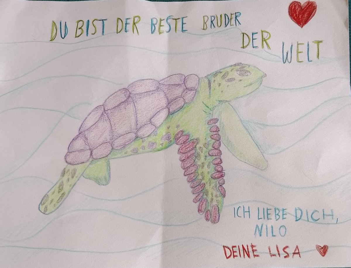mamipirat's tweet image. Guten Morgen ihr Lieben 😘🫧☀️ Das schöne Bild hat meine #Tochter, meinem  #Sohn gestern gemalt, weil es ihm so schlecht geht mit der #Grippe 😍 Da geht mir wirklich das Herz auf ❤️❤️❤️