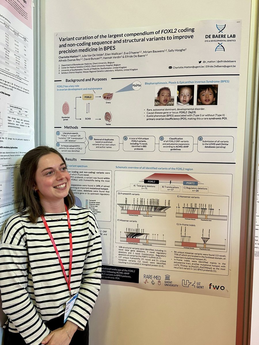 c_matton's tweet photo. Had an incredible time at the @eshgsociety meeting in Berlin last week! Met several brilliant minds in the field of gonadal development. I also had the great opportunity to present a poster on the #FOXL2 variant compendium! https://t.co/rLCw3A3YnK