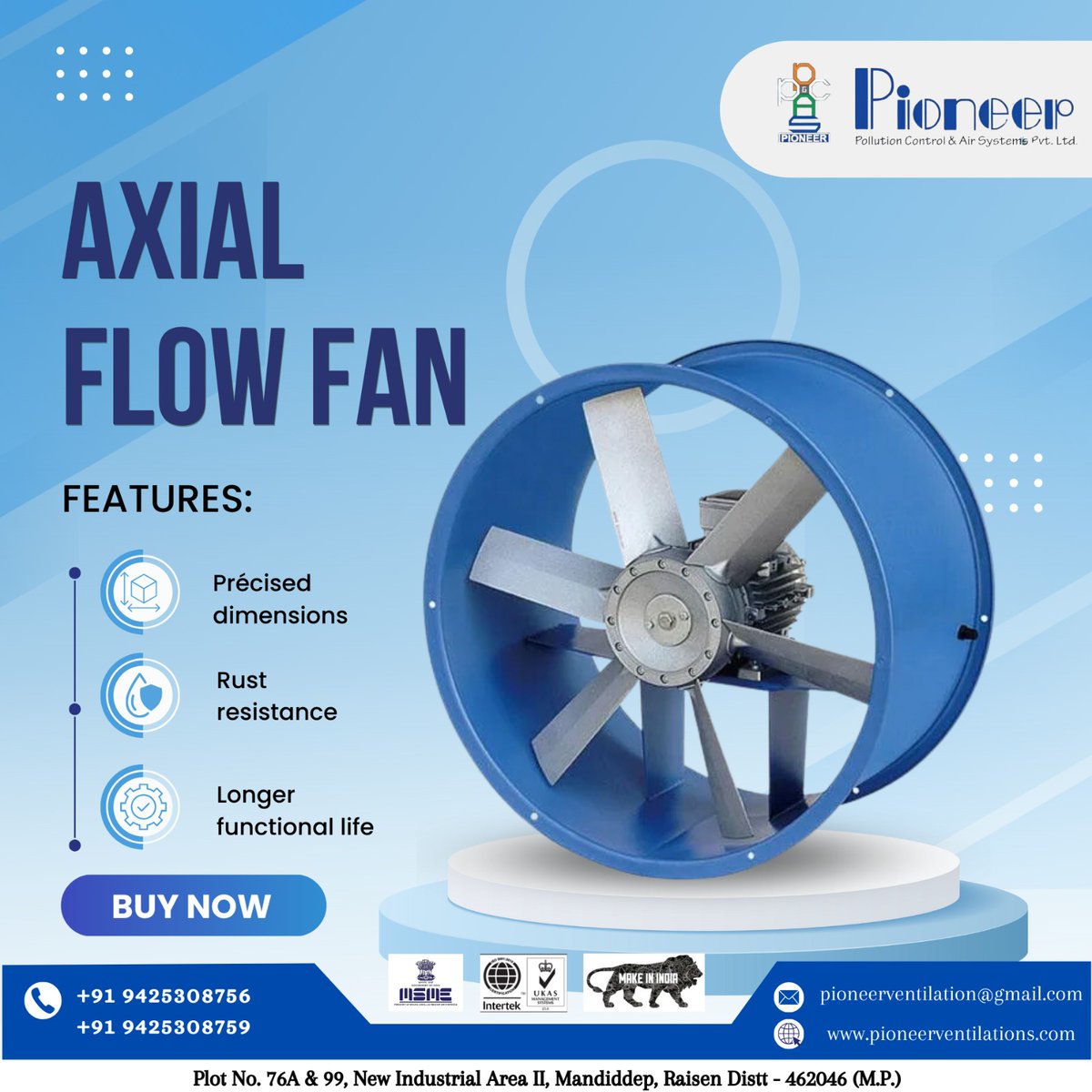 pioneerai989932's tweet image. Experience powerful airflow and efficient cooling with our Axial Flow Fans at Pioneer Pollution Control &amp;amp; Air Systems Pvt. Ltd. Perfect for industrial and commercial applications, these fans are designed for reliability and performance.
.
.
#CustomizableOptions #PioneerPollution