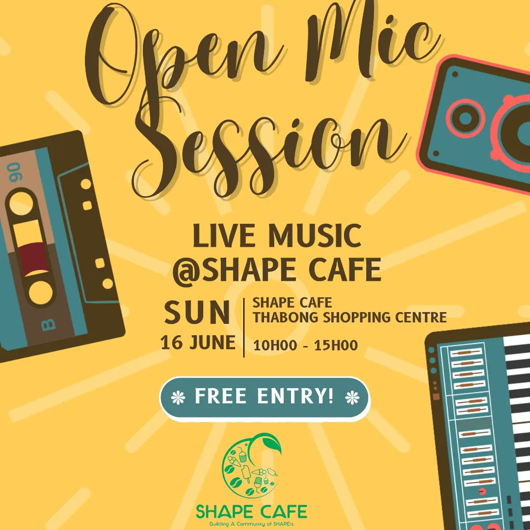 shape_cafe's tweet photo. Hey SHAPErs, one of our best free events is happening this coming Sunday the 16th of June 2024. Invite all your poets, rappers &amp; vocalists to join us; don't forget to bring along your GAMER FRIENDS too! 💚 https://t.co/s4VoHmCgTQ