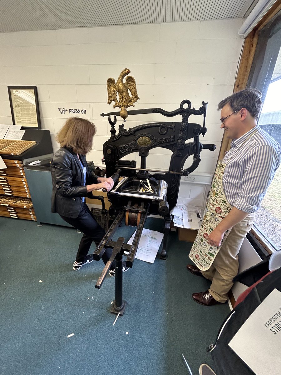 #RSVP2024 Richard Menke, Teja Varma Pusapati, and Francoise Baillet take turns at pulling sheets at the Pathfoot Press