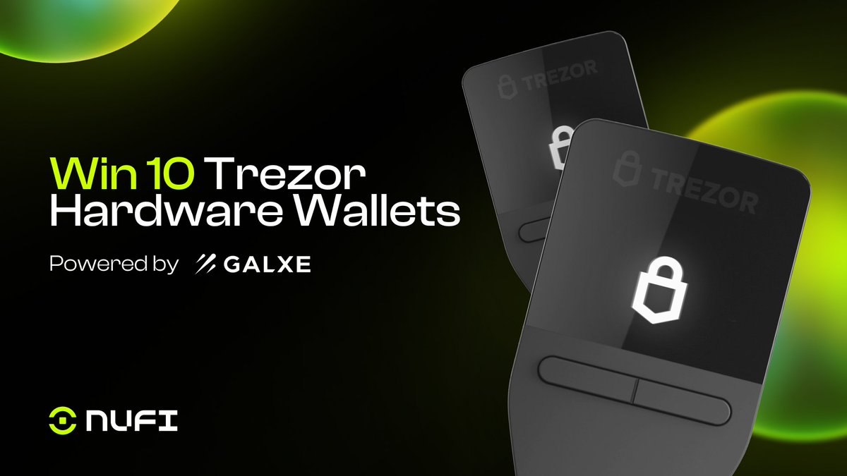 Win a free Trezor Hardware Wallet: the ultimate fortress for safeguarding your digital assets 🔒 

10 lucky people will win Trezor Safe 3 🥳 

Enter here: app.galxe.com/quest/Vz4ozr9k…

Complete these tasks through Galxe to be eligible for the prize:  

✅ Follow <a href="/nufiwallet/">NUFI Wallet</a> on X
✅