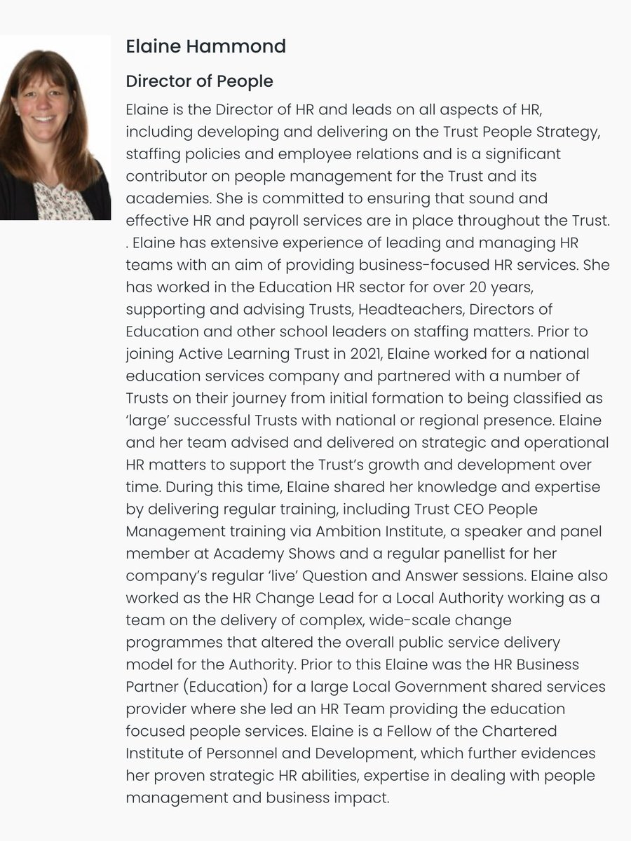 endeducbullying's tweet image. Elaine Hammond accepts that her comments were unprofessional but has never reached out to offer me a formal apology. She has caused me untold stress by lying for over a year @ActiveLearningT #activelearningtrust @CIPD @educationgovuk