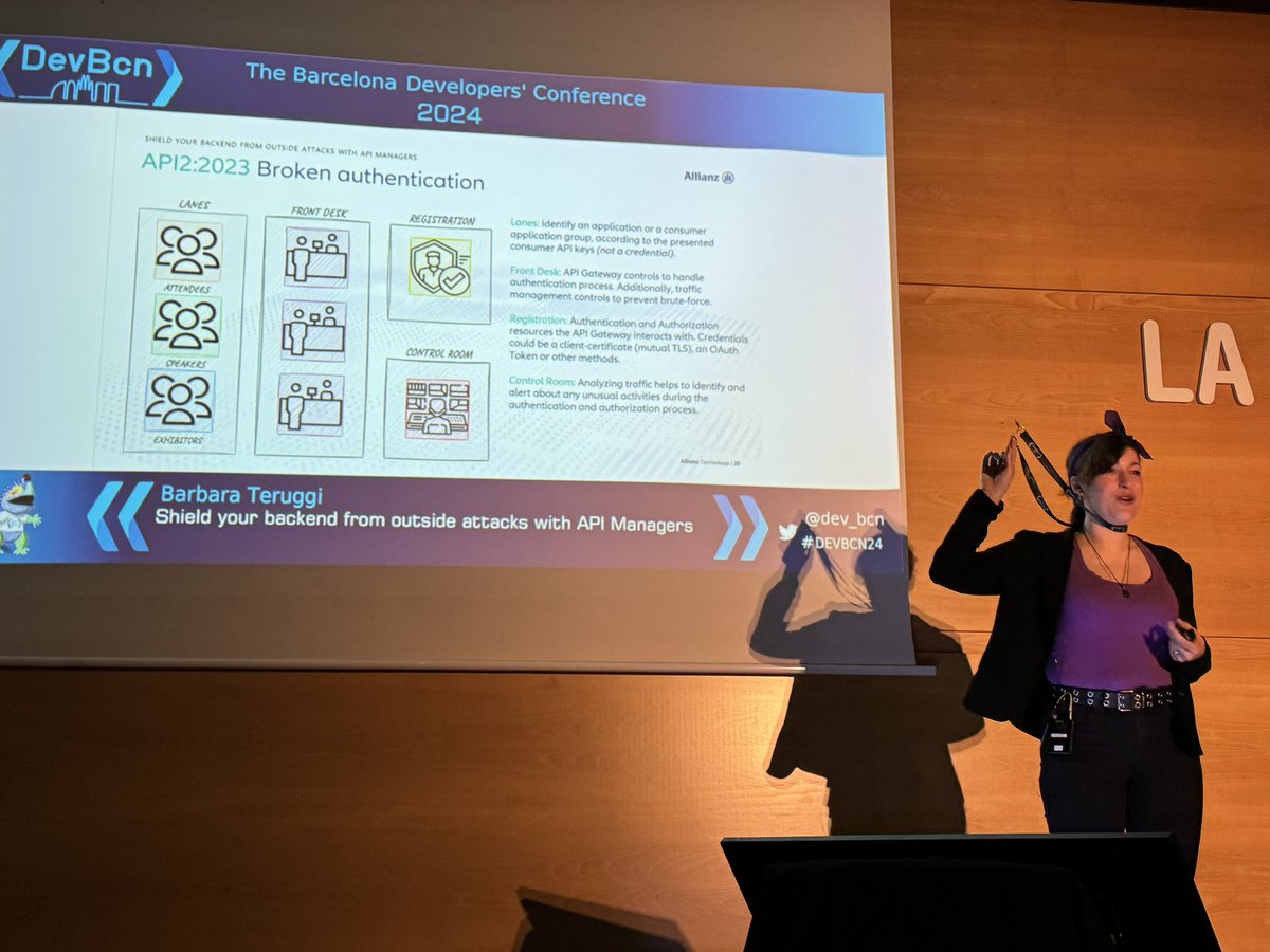 Cloud Native Barcelona (@cloudnativebcn) on Twitter photo <a href="/bantera13/">Bárbara Teruggi (She/Her)</a> explains Broken Authentication using a event registration as example. Brilliant!
#kcdbarcelona2024 #dev_bcn <a href="/bantera13/">Bárbara Teruggi (She/Her)</a> explains Broken Authentication using a event registration as example. Brilliant!
#kcdbarcelona2024 #dev_bcn