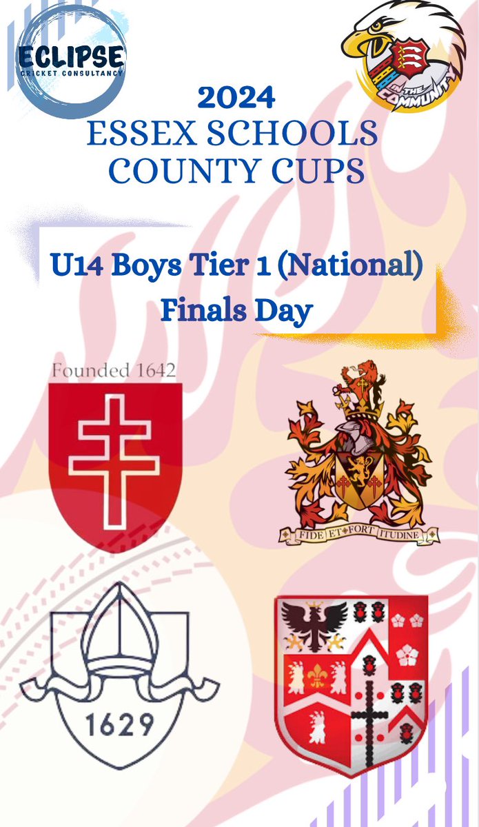 ECLIPSE cricket consultancy ltd. (@eclipsecriccon) on Twitter photo The first of the Tier 1 (National) Finals days is being held <a href="/ForestSchSport/">Forest School Sport</a> today
Good luck to make it finalists:
<a href="/NewHallCricket/">New Hall Cricket</a> <a href="/chigwellsport/">Chigwell School Sport</a> <a href="/WHSforBoys/">Westcliff High School for Boys</a> <a href="/Brentwood_Sport/">Brentwood School Sport</a> The first of the Tier 1 (National) Finals days is being held <a href="/ForestSchSport/">Forest School Sport</a> today
Good luck to make it finalists:
<a href="/NewHallCricket/">New Hall Cricket</a> <a href="/chigwellsport/">Chigwell School Sport</a> <a href="/WHSforBoys/">Westcliff High School for Boys</a> <a href="/Brentwood_Sport/">Brentwood School Sport</a>