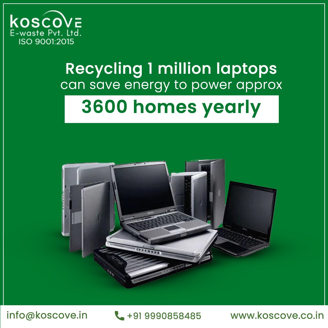 EKoscove's tweet image. Did you know?

🌱 Recycling 1 million laptops can save enough energy to power approximately 3600 homes yearly. Let's make a difference together! 🌍💡

📞 +91 9990858485
📧 info@koscove.in
🌐 koscove.co.in

#EwasteRecycling #SustainableLiving #KosCove #EcoFriendly