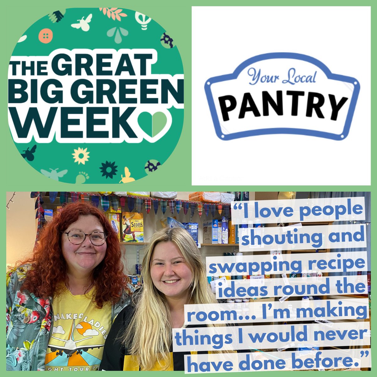 💚
🍃🥦🍏🫑🫛🥬🥒
It’s #GreatBigGreenWeek and we love hearing how people in Pantries #SwapTogether! 98% of Pantry members say tackling food waste matters to them, and members &amp; volunteers are brilliant at swapping recipes, ideas, food and skills!