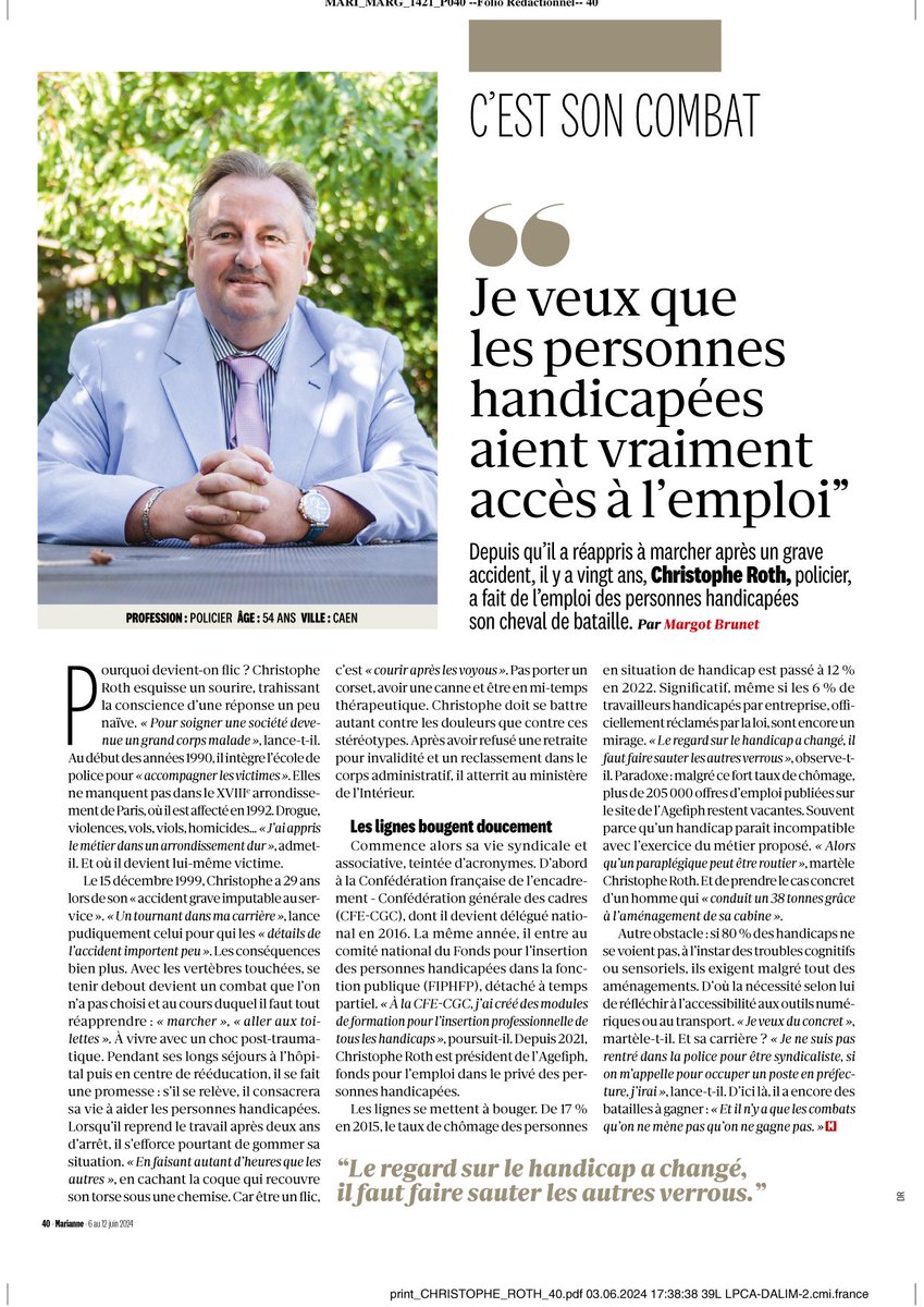 Christophe Roth, Président de l'Agefiph depuis 2021, revient sur son parcours personnel et son engagement en faveur de l'inclusion ! 
Son ambition aujourd'hui : "Le regard sur le handicap a changé. Il faut faire sauter les autres verrous."  💬 #Handicap #Inclusion #Emploi