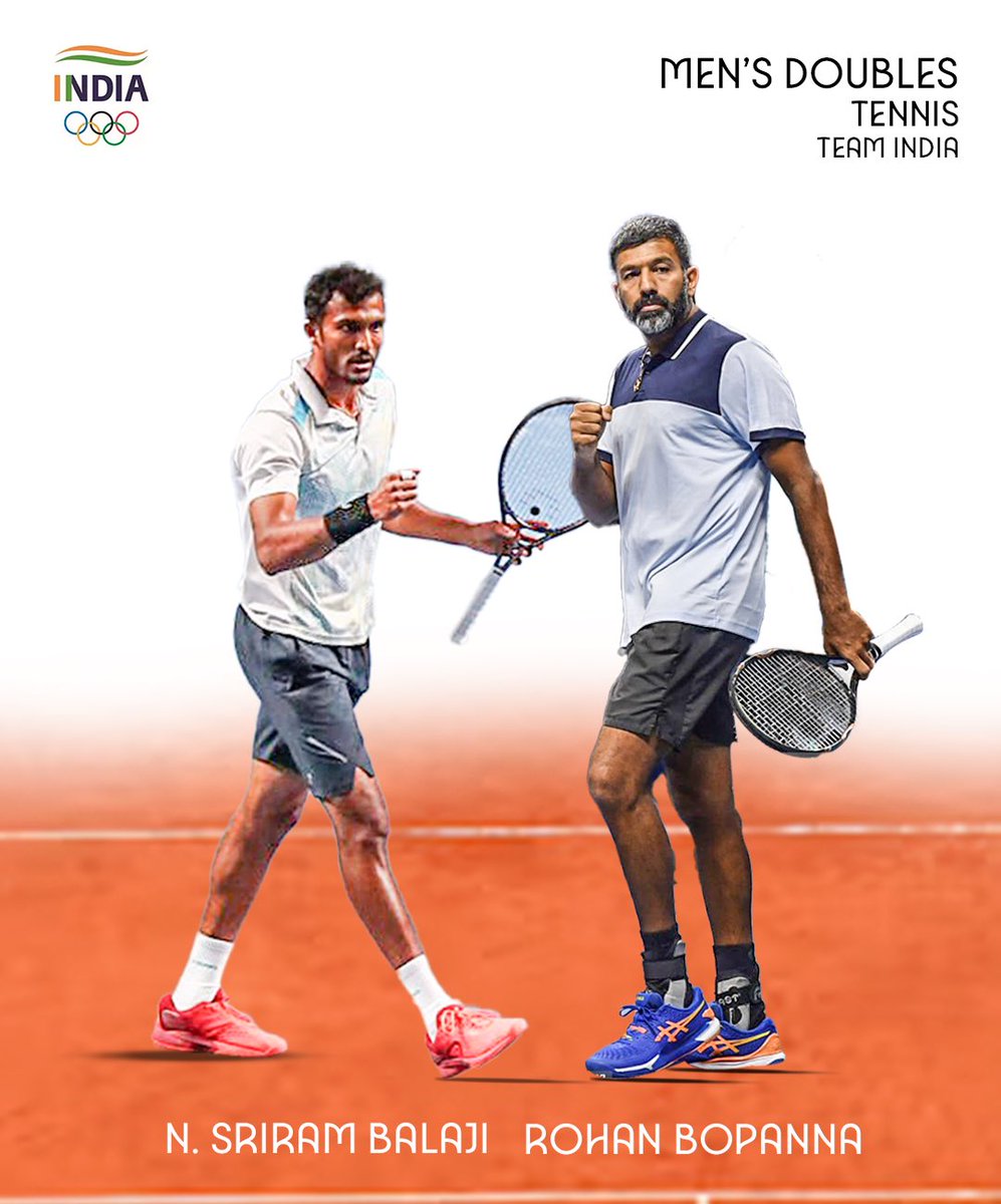 Our Men’s Doubles #Tennis team for the @paris2024 Olympic Games! 😎💪🏼

Chalo #JeetKiAur

#WeAreTeamIndia | #Cheer4India | #IndiaAtParis2024