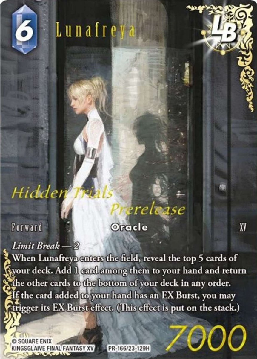 Como extra, también ha salido el spoiler de las presentaciones, una Lunafreya LB bien fresca.

Parece que la mecánica de Limit Break ha venido para quedarse, y tras introducirla en la anterior expansión, ahora le van a dar potencia para ser muy decisiva en las partidas. 👇🏻