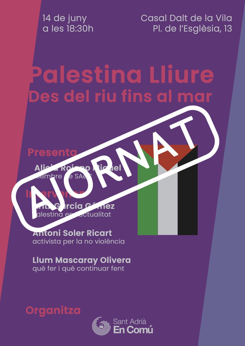 A la matinada la GU ha desallotjat l'acampada x Palestina q hi havia a Pça Universitat. Davant la repressió contra moviment palestí aquesta vegada de mans del Govern de Collboni a l'Ajunt. Bcn convoquem manifestació avui 18h Pça Universitat. VISCA LA LLUITA DEL POBLE PALESTÍ!🇵🇸🇵🇸