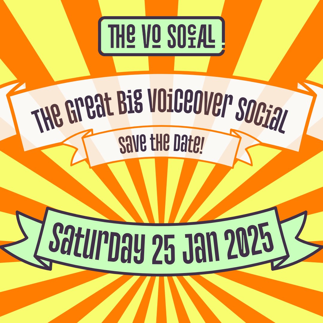🌟🌟🌟🌟🌟 SAVE THE DATE 🌟🌟🌟🌟🌟
The Great Big Voiceover Social
SATURDAY 25 JANUARY 2025!

We are beyond excited that we can announce the date of the very first Great Big Voiceover Social! 

🎉 Sat 25 Jan 2025
🎉 in Manchester

🗓️ Get the date in your diary!
