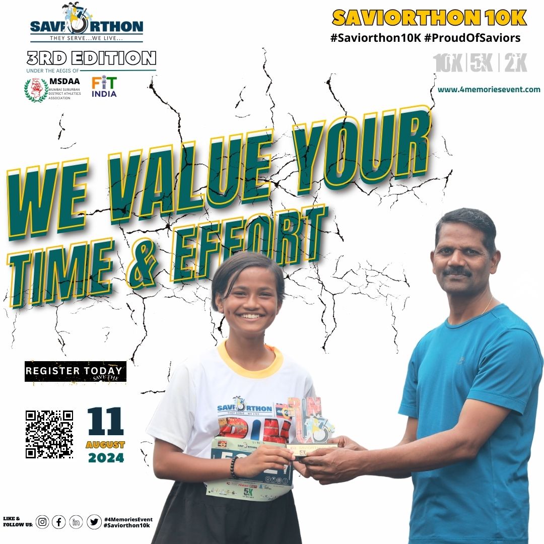 4memoriesevent's tweet image. Register now for the Saviorthon  and let every step inspire!

Do your registration and support for #Cause.

townscript.com/e/3rd-edition-…

#Saviorthon #Saviorthon2024 #Run #Mumbai #Bandra #saviour #BMC #Navy #Army #Health #Ambassador #Medal #Mansoon #Rain #Qualifier #Step2BActive