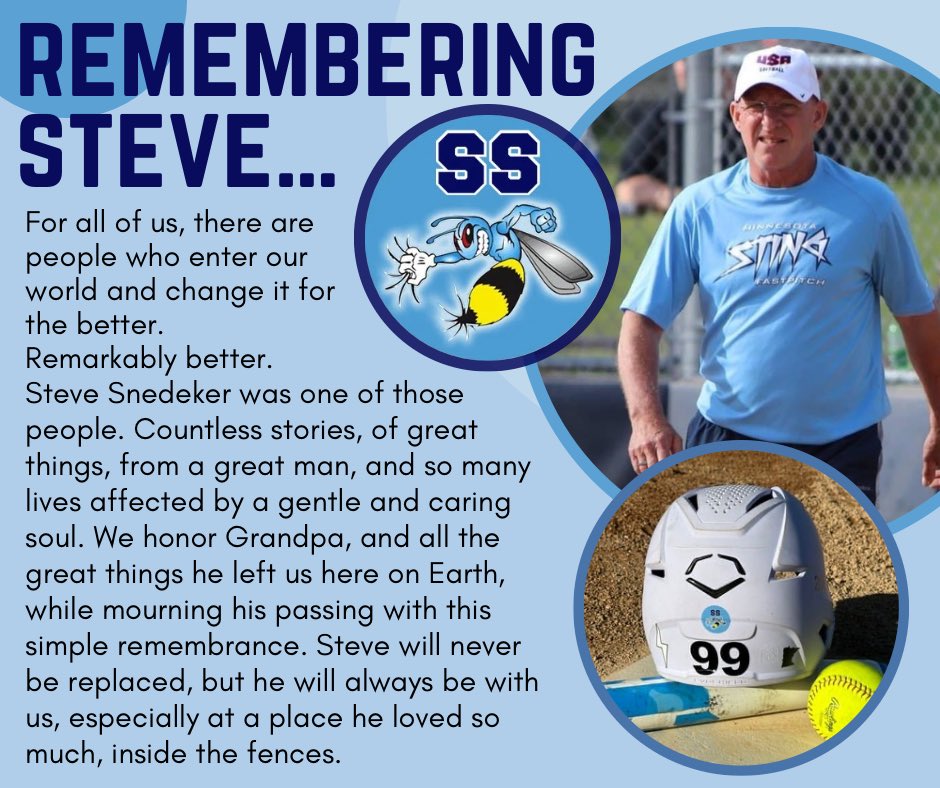 Minnesota Bombers (@mnbombers) on Twitter photo This season our teams will take the field in honor of Steve Snedeker. #InOurHeartsAlways <a href="/bombers_fp/">Bombers Fastpitch</a> This season our teams will take the field in honor of Steve Snedeker. #InOurHeartsAlways <a href="/bombers_fp/">Bombers Fastpitch</a>