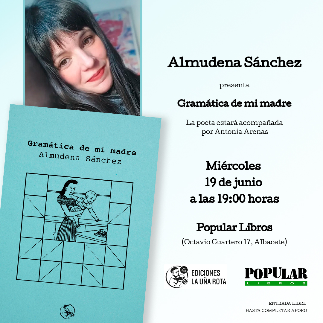 Popular Libros (@popularlibros) on Twitter photo 📒 ¡Nuestra queridísima <a href="/AlmudenaS85/">Almudena Sánchez</a> presenta 'Gramática de mi madre' acompañada de Antonia Arenas!
📅 Miércoles 19 de junio, 19:00h
📍 Popular Libros, Octavio Cuartero 17, Albacete
#AlmudenaSánchez #Gramáticademimadre <a href="/launarota/">Ediciones LauÑaRoTa</a> #PopularLibros #Poesía #Albacete #Ohpoetry 📒 ¡Nuestra queridísima <a href="/AlmudenaS85/">Almudena Sánchez</a> presenta 'Gramática de mi madre' acompañada de Antonia Arenas!
📅 Miércoles 19 de junio, 19:00h
📍 Popular Libros, Octavio Cuartero 17, Albacete
#AlmudenaSánchez #Gramáticademimadre <a href="/launarota/">Ediciones LauÑaRoTa</a> #PopularLibros #Poesía #Albacete #Ohpoetry