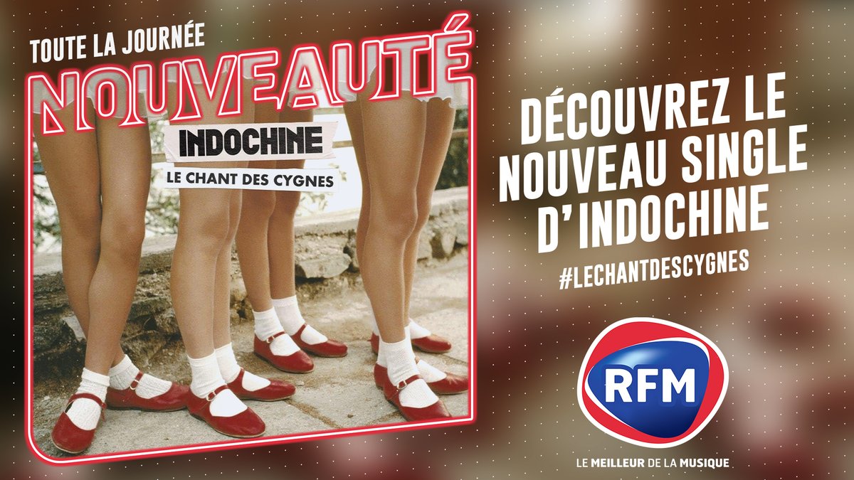 RFMFrance's tweet photo. [#Événement] 💥 Toute la journée, découvrez "Le chant des cygnes", le nouveau single d'Indochine officiel sur #RFM ! 🔥🎶 #MeilleurDeLaMusique https://t.co/zZKFN69Xo3