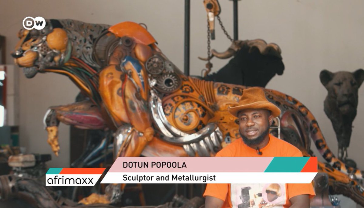 DanielPlafker's tweet image. Few artists go to work in heatproof welding masks and steel-toed boots. But for #Nigeria's Dotun Popoola, it's all part of the job: Drawing on #Yoruba metallurgy traditions to sculpt biting environmental critiques. 🇳🇬
Produced for DW with Samson Adeleke.
dw.com/en/the-nigeria…