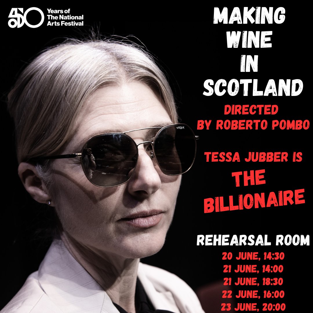 terhollmann's tweet photo. If you loved The Agents or 2Lovers then get your tickets for Making Wine in Scotland and meet the toe-curlingly evil Celine Enfant, Billionaire Investor. Book at: https://t.co/fbYzTAHEWe
 
@tessajubber 
#satheatre
#southafricantheatre
#naf2024 #theatresouthafrica #naf50 https://t.co/tj2PhWEXxP