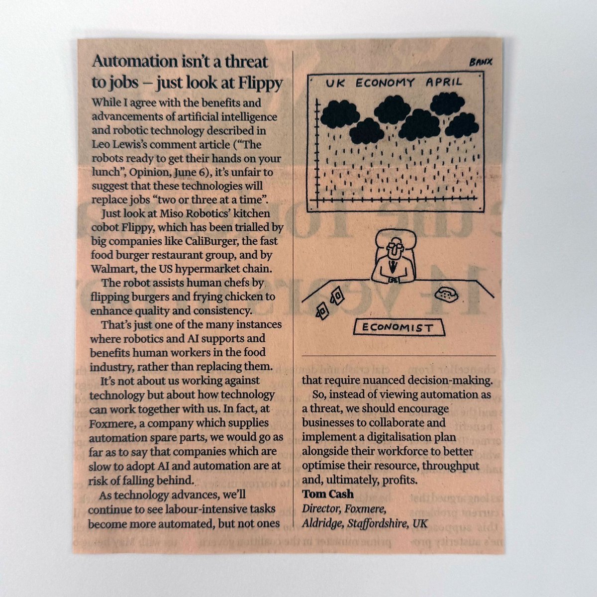 foxmere's tweet photo. ICYMI: Yesterday, our views on automation and AI in the workplace were published in the Financial Times. You can read our contribution below 👇

Do you agree/disagree? 

https://t.co/Xn6lLJQjKy https://t.co/PLLHvYAPmj