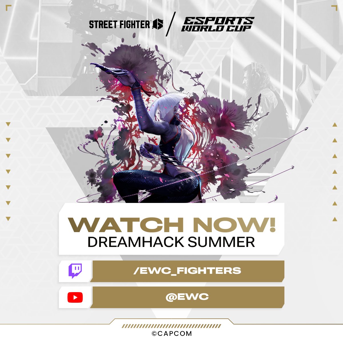 The Street Fighter 6 #EsportsWorldCup qualifier at DreamHack Summer is now LIVE! 

📺Twitch : twitch.tv/ewc_fighters
📺YouTube : youtube.com/watch?v=MIEQAo…