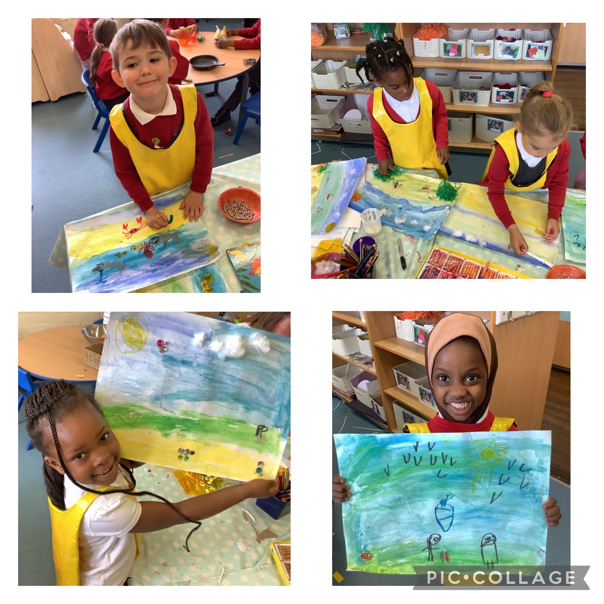 We have been painting some seaside pictures to go with our topic. Haven’t they done well! <a href="/FallaParkSchool/">Falla Park Community Primary School</a> <a href="/Miss_Carr_Falla/">Miss Carr</a>