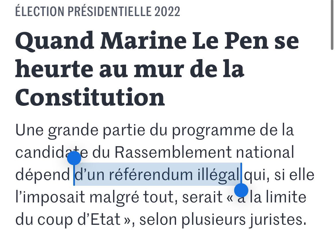 Entendre Marine Le Pen prétendre que le Président violerait la Constitution, c’est l’hôpital qui se fout de la charité!