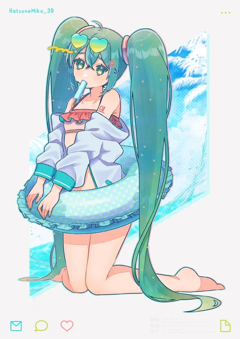 海行きたい!水浴びたい!#初音ミク 