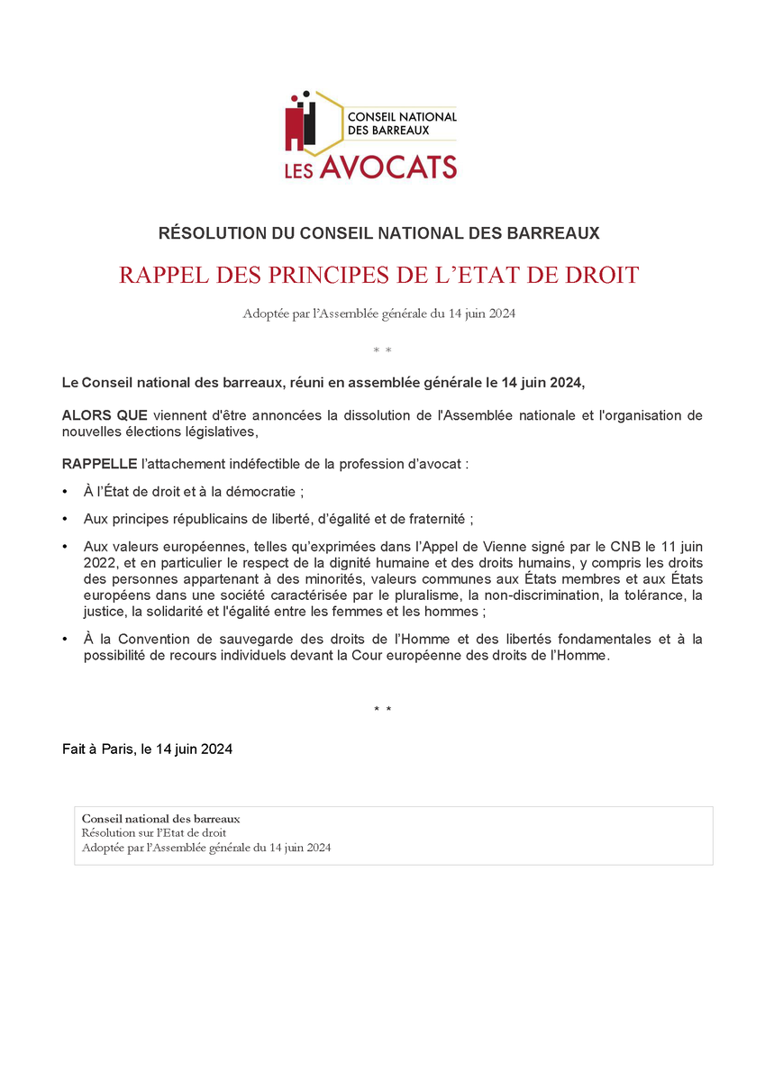 Conseil national des barreaux - les avocats tweet media