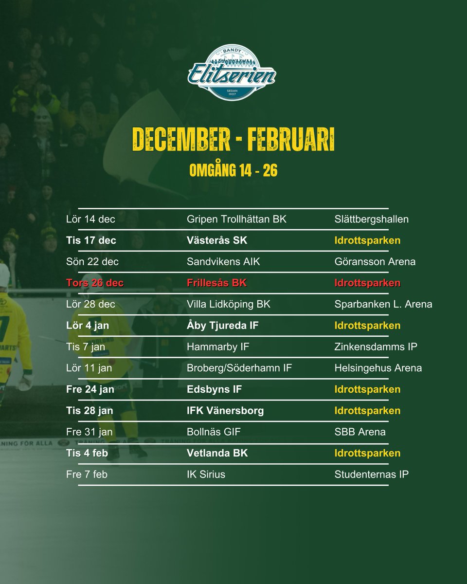 LjusdalsBK's tweet photo. Datum och motstånd spikade för samtliga omgångar i Elitserien 2024/25 🔥🔰

Läs mer på https://t.co/My8GS6Pb5e

#hejaljusdal #letsgolbk #elitserien2425 https://t.co/vqEjGY1bEQ