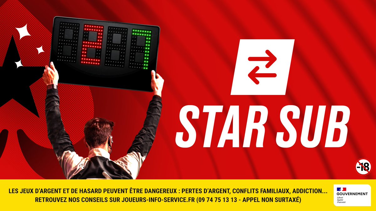 Pendant l’#Euro24, même les remplaçants comptent ! 🔥

Pour vos paris ‘buteurs’, ‘passeurs’ ou ‘Buteur ou passeur décisif’, si le joueur choisi est remplacé sans avoir validé votre pari, son remplaçant prend le relai et votre pari peut être gagnant, même si votre sélection n’est